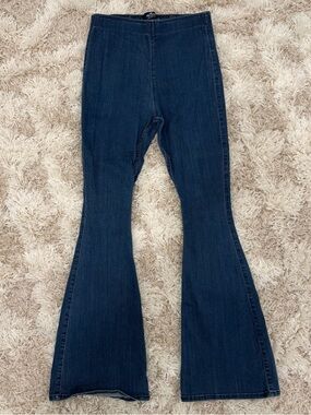 Hollister Dark Blue Pull On Stretch Flare Jeans Size Small